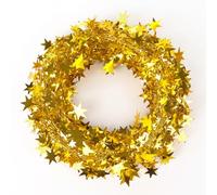 2pz 7,5m Ghirlande con Stelle, Festone Ghirlanda di fili Orpelli, Ghirlande Natalizie per Albero di Natale Camini Scale Decorazioni Addobbi Natale (Oro)