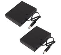 2pz. 9V 6 x AA batteria Cc supporto racchiuso 2,1mm Astuccio filo conduttore