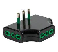 2PZ ADATTATORE TRIPLO RIBASSATO 16A-16A FME NERO 2P+T