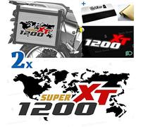 2pz Adesivi compatibili con Valigie Laterali per XT 1200 Z Super Tenere per VALIGIE originali e TOURATECH ALLU e GIVI TREKKER OUTBACK (Nero-Rosso)