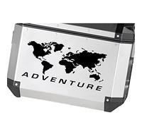 2pz Adesivi World ADVENTURE Universali per Vari Tipi di Valigie (nero)