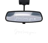 2pz Adesivo per Specchietto Retrovisore Jesus Loves You, Decalcomanie per Auto con Affermazione Positiva Adesivi per Specchietto Retrovisore Adesivo per Laptop Auto Borraccia (Bianco)