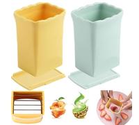 2pz Affettatrice a Tazza, Multifunzionale Affettatrice a Tazza, Acciaio Inossidabile Affettatrice per Frutta per Fragole Banane Uova Verdure Prepara Rapidamente Insalata Gadget da Cucina