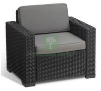 2PZ ALLIBERT 'CALIFORNIA' POLTRONA GRAPHITE CON CUSCINI 1 SEDUTA: