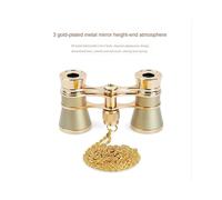 2pz Binocolo Opera Viewing 3X25 Tutto nel Metallo con Manico/Catena Piccolo Binocolo Retrò da Donna Binocolo