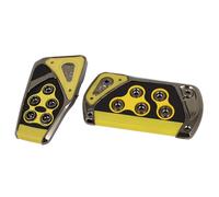 2pz Black Yellow Manual Car Nonslip Clutch Brake Gas Pedal Pad Kit Set