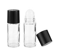 2pz Bottiglie di Rollon Neri Trasparenti, 30ml Flaconi Roll-On Fiale Ricaricabili per Deodoranti a Rulli Contenitori Cosmetici a Prova di Perdite per Fragranze Profumi Massaggi Oli Essenziali