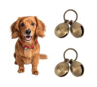 2pz Campanellini per Cani in Ottone Extra Rumorosi, Campanellini in Ottone Animali Domestici Ciondoli Vintage Rame Collare Accessori Animali Domestici per Cani e Gatti di Piccola Taglia