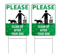 2pz Cartello Divieto Cacca Cane, 30,48x22,86cm Stampa Fronte-Retro Cartelli Divieto Escrementi Cane Cortile Cartelli Impermeabili Raccolta Bisogni Cane Cartelli Promemoria Amichevole(Stile 1)