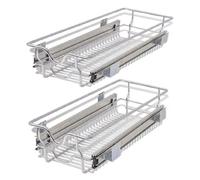2pz Cassetto Telescopico Cucina 30cm Cestello Acciaio Estraibile Organizer