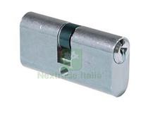 2PZ CILINDRO INFILARE OVALE OTTONE CROMO SATINATO 2302 MM.54 CENTRATO (27+27):