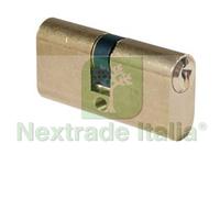 2PZ CILINDRO INFILARE OVALE OTTONE LUCIDO 2302 MM.54 CENTRATO (27+27):
