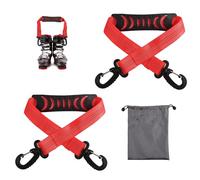 2pz Cinghie Scarponi da Sci con Borsa Portaoggetti, Cinghie Porta Sci Cinghie per Zaino Tracolla per Sci Tracolla per Pattini Guinzaglio per Pattini a Rotelle Accessori per Sci(Rosso)