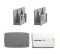 2PZ - Clip Supporto per T.Pass - Clip adesiva - Compatibile con MooneyGo- Porta Telepedaggio per auto - Supporto Nuovo a Clip - Attacco - Grigio