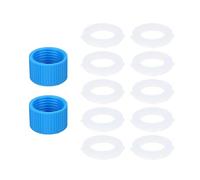 2pz Collegamento per Filtro Kit, Accoppiatore Pulizia Filtro Acqua con 10 Guarnizione Tenuta Compatibile con Sawyer Squeeze Filtrazione e Plastica Standard Bottiglia per Escursionismo Campeggio