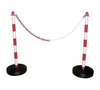 2PZ COLONNINA SEGNALETICA PLT BIANCO/ROSSO H.CM 90 BASE A RIEMPIRE