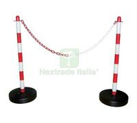 2PZ COLONNINA SEGNALETICA PLT BIANCO ROSSO H.CM 90 BASE A RIEMPIRE:
