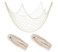 2pz Decorazioni a Rete da Pesca per Feste, 200x100cm in Cotone Naturale Rete Pesca Hawaiana Tema Nautico Decorazioni da Parete e Tovaglie per Feste a Tema Pirata e Oceano