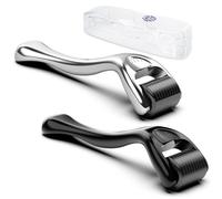 2pz Dermaroller per Pelle/Barba,GeeRic 0.5mm Derma Roller+Custodia 540 Aghi Rullo per Pelle Micro Rullo Aghi Microneedling Promuove Crescita Capelli Strumenti di Massaggio a Viso Cuoio Capelluto