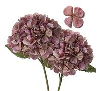 2Pz di Ortensie Artificiale, fiori artificiali con steli stampa digitale finto fiore essiccato decorazione per la casa per la cucina, per la decorazione del soggiorno, pianta da ufficio, rosa e grigio
