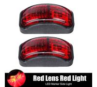 2PZ FANALE LUCE INGOMBRO LATERALE LED ROSSO LUCE 12V 24V CAMION RIMORCHIO E4