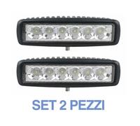 2PZ FARETTO BARRA LED PER AUTO 18 Watt 6 LED 12V Luce Fredda 6000°K FARO JEEP [EEK: A+++]