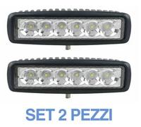 2PZ FARETTO BARRA LED PER AUTO 18 Watt 6 LED 12V Luce Fredda 6000°K FARO JEEP [EEK: A+++]