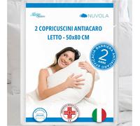 2Pz Federe Copricuscini Letto Matrimoniale Antiacaro 50X80Cm - Dispositivo Medic