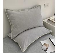 2Pz Federe In Cotone Misto Morbide Coperture Per Cuscini Senza Nucleo 48X74Cm