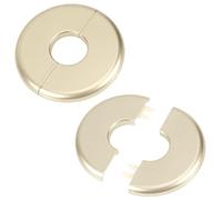 2pz Flangia Divisa a Parete, ABS Autoadesiva Piastra Scudetto per Tubi Dell'Acqua da 29mm di Diametro Rotonda Design a Fibbia Piastre Copertura Idrauliche per Rubinetto Cucina WC (Oro)