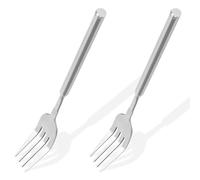 2pz Forchetta Estensibile, 22-65cm Manico Extra Lungo Forchetta Telescopica Espandibile Acciaio Inossidabile Forchetta Cena Retrattile per Dessert Frutta Barbecue Forniture per Tavola