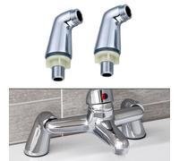 2pz Gambe Adattatore Ottone Cromato per Miscelatore Doccia e Rubinetto Bagno Con