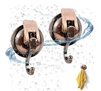 2Pz Ganci a Ventosa per Asciugamani Max-5Kg Ganci Portasciugamani di Vuoto in Bronzo Rosso Gancio Rimovibile e Riutilizzabile Autoadesivi + Ventosa per Cucina Bagno Porta di Vetro