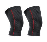 2pz Ginocchio Manicotti Ginocchio Tutore Nylon Nero Rosso Dimensione S