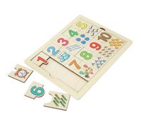 2Pz Gioco Educativo Puzzle Legno Bambini Con Numeri Colorati in