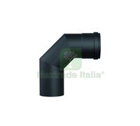 2PZ GOMITO A 90¦ PER STUFE A PELLET COL. NERO OPACO Ï CM.10: