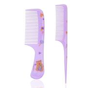 2pz Graziosi Pettine per Capelli Colocar Ragazza, Bambini Denti Fini e Coda di Topo Pettine Mini Plastica per Bambini Donne Tutti i Tipi di Capelli (Capybara Viola)