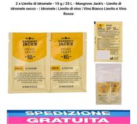 2pz Lievito per Idromele Secco 10G/25L, Lievito Di Vino Bianco E Vino Rosso