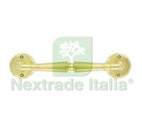 2PZ MANIGLIONE IN OTTONE LUCIDO ROSETTA Ø MM.45, INTERASSE MM.220: