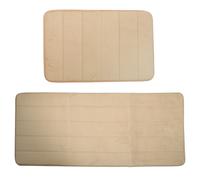 2pz Memoria Schiuma Tappetino Bagno Antiscivolo Camel 40x60cm+50x120cm