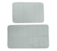 2pz Memoria Schiuma Tappetino Bagno Antiscivolo Grigio 40x60cm+50x80cm