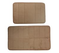 2pz Memoria Schiuma Tappetino Bagno Antiscivolo Marrone 40x60cm+50x80cm