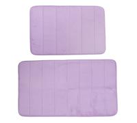 2pz Memoria Schiuma Tappetino Bagno Antiscivolo Viola 40x60cm+50x80cm