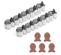 2pz Mini Stampino per Goldfish Cracker, 5 Cavità Acciaio Inossidabile Stampo a Forma Pesce per Cucinare Stampino per Biscotti a Forma Animali Design Antiaderente Perfetto per Snack Biscotti