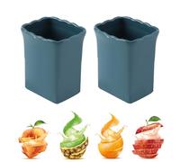 2pz Multifunzionale Affettatrice a Tazza, Acciaio Inossidabile Affettatrice per Frutta per Fragole Banane Uova Verdure Prepara Rapidamente Insalata Gadget da Cucina (Blu Scuro)