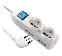 2PZ MULTIPRESA BIPASSO + SCHUKO + INT.LUM ELECTRALINE BIANCO POSTI 6 2P+T 16A N?XMMQ 3X1,5 MT 1,5