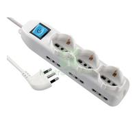 2PZ MULTIPRESA BIPASSO + SCHUKO + INT.LUM ELECTRALINE BIANCO POSTI 9 2P+T 16A N: