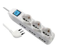 2PZ MULTIPRESA BIPASSO + SCHUKO + INT.LUM ELECTRALINE BIANCO POSTI 9 2P+T 16A N?XMMQ 3X1,5 MT 1,5