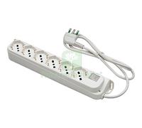 2PZ MULTIPRESA BIPASSO SCHUKO + INT.LUM RETAIL FME BIANCO POSTI 6 2P+T 16A N°XM: