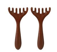 2pz Pettini Massaggio Legno, Massaggiatore Coda di Pesce Sei Artigli Il Cuoio Capelluto per Occhi Viso Collo e Spalle Strumento di Massaggio Manuale Raschiare la Testa per Uomini Donne